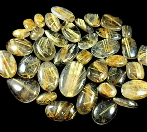 Cuarzo Rutilo Dorado Natural, Cabujón de Forma Mixta, Lote al por Mayor de Piedras Preciosas Sueltas de Rutilo para Hacer Joyas, Regalo para Ella - Product Image 3