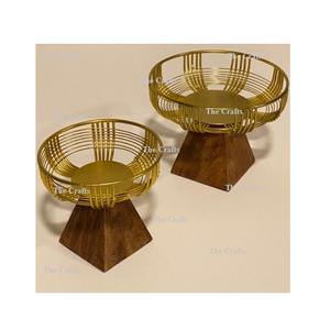 Bol décoratif en verre et en bois avec bol à chocolat de forme ronde de la plus grande qualité à prix compétitif - Product Image 4