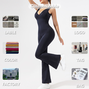 Monos deportivos de yoga transpirables para mujer, monos de gimnasio sin espalda de una pieza para mujer - Product Image 6