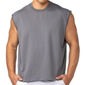 OEM Activewear Sports Gym <b>Singlet</b> Plus Size Longline Fitness Athletic Summer Fit Round Neck Solid Color Custom Logo Tank Top - Product Image 5