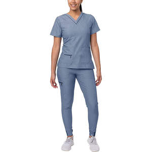 Ensemble de gommage médical moderne pour femmes col en V uniforme d'infirmière extensible vêtements de travail à l'hôpital - Product Image 1