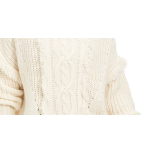 Maglione Beige a Maniche Lunghe con Collo Gioiello per Donna Sage the Label, Casual, Avorio, per l'Inverno - Taglia Media - Product Image 3