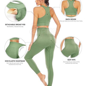 Femme Gym Wear Yoga Set Sport Rembourré Soutien-Gorge Sans Couture Femmes Push up Fitness Wear Yoga Set Pour Adulte - Product Image 4