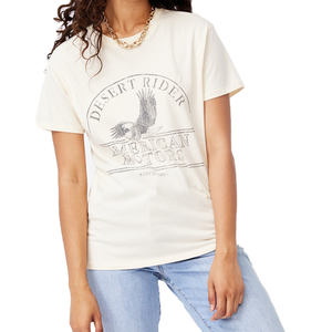 Camiseta inversa camisetas 230GSM corto listo ajuste logotipo personalizado con pantalla de hojaldre Vintage de gran tamaño lavado ácido Unisex mujeres camisetas gráficas - Product Image 1