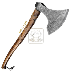 Wholesale Outdoor Bushcraft Damascus Steel <b>Axe</b> <b>Viking</b> Style DD-AXE243 Wood Handled Chopping <b>Axe</b> Cutting Hatchet Forest <b>Axe</b> 400mm - Product Image 1