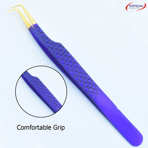 2023 pince à cils professionnelle en acier inoxydable de haute qualité Logo personnalisé couleur pince à épiler beauté pointe pointue OEM ODM disponible - Product Image 3