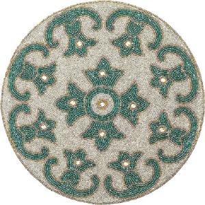 2023 produit le plus vendu rond noir avec fleur perle napperon intérieur fêtes Centre Table tapis décoratif pour la maison hôtels - Product Image 5