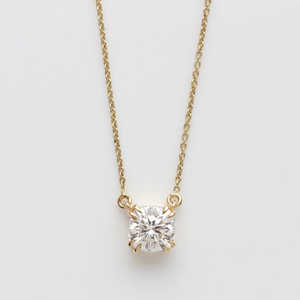 <b>925</b> <b>Silver</b> Round Brilliant Moissanite Diamond Pendant Vintage Elegant Engagement <b>Necklace</b> - Product Image 2