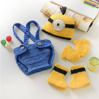Conjunto de Disfraz de Gorro de Punto de Ganchillo para Fotografía de Bebés Recién Nacidos, Gorro Hecho a Mano para Baby Shower