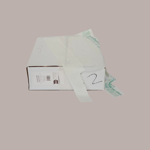 Lucgel ถุงช้อปชีวภาพขนาดเล็กแบบใช้แล้วทิ้ง500ชิ้น22 + 6 + 6x42ซม. สีขาวพร้อมที่จับสายรัด6กรัม - Product Image 1