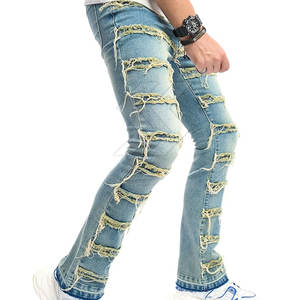 Ropa informal de alta calidad Pantalones de hombre lavados de color sólido Pantalones apilados de hombre más vendidos para adultos - Product Image 3