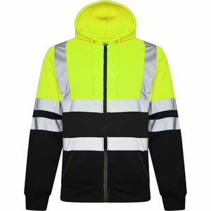 Veste de sécurité matelassée à col montant en toile imperméable réfléchissante haute visibilité pour hommes, vêtements de travail, construction - Product Image 6