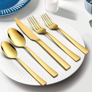 Juego de Cubiertos de Acero Inoxidable Dorado con Acabado Mate, Juego de Cubiertos Modernos, Cuchara, Tenedor, Cuchillo, Vajilla Moderna para la Mesa de Cocina - Product Image 2