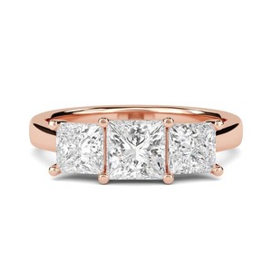 Traditional Princess Cut Trilogy <b>Ring</b> 0.50 Ct Lab Grown <b>Diamond</b> In Platinum Geum Jewels Verified Supplier - Product Image 2