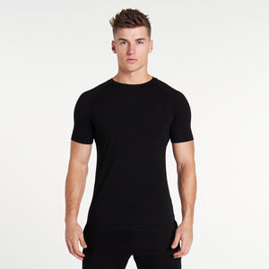 Camiseta Básica de Algodón 100% para Hombre, Corte Ajustado, de Lujo, Personalizable, de Alta Calidad, Transpirable, con Impresión Puff en el Logotipo Frontal, Lisa, al por Mayor - Product Image 1
