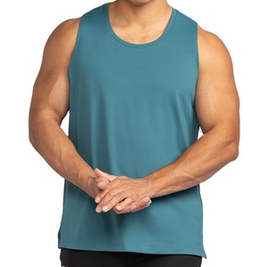 Camiseta sin mangas de spandex para hombre, 220 g/m², estilo largo, para culturismo, venta al por mayor, ropa deportiva, ajuste regular, color liso, chaleco básico. - Product Image 5