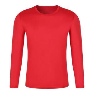 Cou à manches longues t-shirts hommes col rond t-shirts Promotion pas cher séchage rapide polyester tricoté plaine teint T-shirt pour hommes - Product Image 5