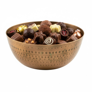 Bol de service en métal martelé doré artisanal indien, bol à bonbons en laiton décoratif de luxe et bol à fruits secs - Product Image 5