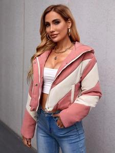 Chaqueta acolchada de Invierno para mujer de alta calidad, transpirable, impermeable, diseño de burbuja sólida con logotipo personalizado, tejido - Product Image 6