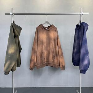 เสื้อมีฮู้ดผ้าฝ้ายเทอร์รี่ธรรมดาไซส์ใหญ่พิเศษเสื้อมีฮู้ดสำหรับซักแบบวินเทจ - Product Image 3