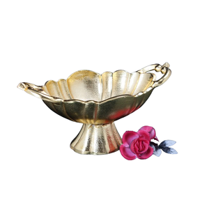 Vente chaude Double Tone Salade Fruits Chocolat Noix Servir Plat En Métal Bol Moderne Tous Les Jours Cuisine Fête De Mariage Assiette Décorative - Product Image 4