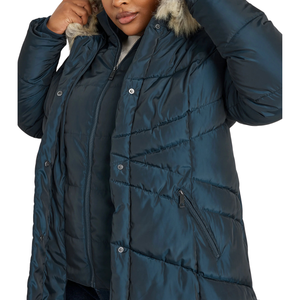 Plus Size Long Winter Coat Women Warm Puffer Jacket Insulated Hooded Parka Zipper Quick Dry Windproof Heavy Outerwear <b>Detachable</b> - Product Image 5