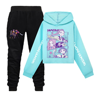 Sudaderas con Capucha K-Pop Demon Hunters, Conjunto de 2 Piezas, Ropa Infantil, Sudaderas con Capucha Casuales a la Moda, Sudadera K-Pop Demon Hunters