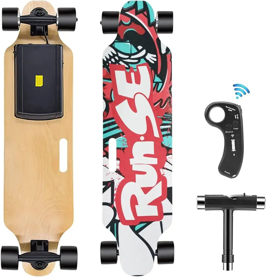 Skate elétrico 350W com controle remoto para iniciantes, crianças, adolescentes e adultos, produtos de promoção de inovação, esportes ao ar livre