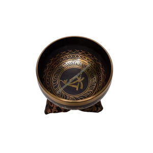 ชามร้องเพลงทรงกลมสีดำพร้อมไม้และเบาะผ้าไหมสำหรับโยคะบรรเทาความเครียดทำด้วยมือคุณภาพระดับพรีเมียม - Product Image 1