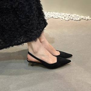 Sandalias de tacón de moda de verano para mujer, zapatos de tacón alto informales, cómodos y versátiles, de cuero genuino - Product Image 3