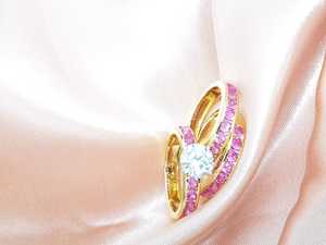 Juego de anillos de compromiso de boda clásicos para mujer, oro de 14K, Diamante rosa, solitario, con certificado IGI 3 bandas, joyería al por mayor - Product Image 4