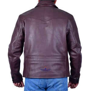 FiveStar Mens Classic Retro 1930s Steerhide Chaqueta de cuero Vintage Abrigo DE TRABAJO Durable Invierno Casual Moda Prendas de abrigo Suministro OEM - Product Image 5