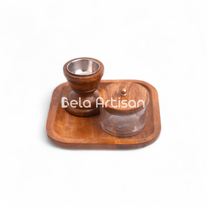 Bela Artisan Plateau en bois fait à la main et brûleur Mubkhar pour achat en gros Remises sur grande quantité pour le Ramadan - Product Image 2