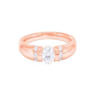 Anillo de Boda de Diseño con Diamantes Redondos para Mujer - Product Image 3