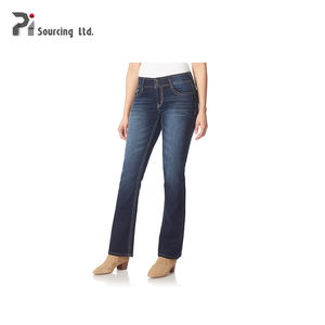 Personnalisé Nouveau Design Femmes Bootcut Jambe Droite Denim Jeans Pantalon Dames Slim Fit Jeans Pantalon Femmes Regular Fit Confort Jeans Pantalon - Product Image 4