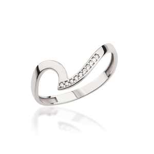 Anillo de Plata de Ley 925 con Circonita Cúbica Blanca y Baño de Oro Vermeil, Anillo de Moda para Mujer, Joyería Elegante al por Mayor - Product Image 2