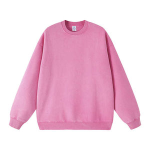 เสื้อสเวตเตอร์ผ้าฝ้ายสำหรับผู้ชาย, เสื้อกันหนาวผ้าฝ้ายฟอกสีกรด400 + GSM ออกแบบโลโก้ได้ตามต้องการบริการ OEM คอกลมสำหรับฤดูหนาว - Product Image 2