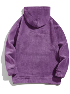 Sweat à capuche pull-over pour hommes de haute qualité Logo personnalisé en relief confortable tissu polaire polyester uni Style doux sweats à capuche vierges - Product Image 3