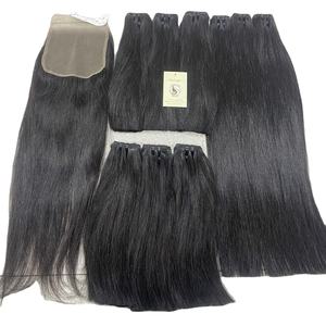 Drop Shipping Extensions de cheveux bruts vierges brésiliens Tissage à double tirage Paquets de trame naturelle pour Swiss HD Lace Closure Soft Wave - Product Image 1