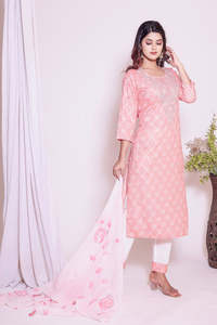 Qualité supérieure a duré Collection femmes décontracté Shalwar Kameez costume coton soie toutes saisons lavable - Product Image 3