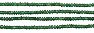 Perles de pierre précieuse Aventurine verte, forme Rondelle, facettées, 3 à 4 mm, en fil. - Product Image 4