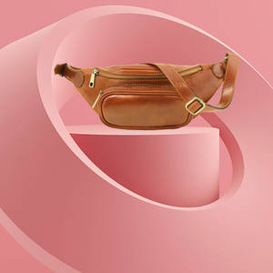 Sac banane en cuir véritable avec perles d'huile pleine fleur, fermeture à glissière, sacs de taille en PU - Product Image 6