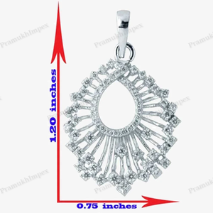 Calidad Premium VVS Moissanite plata gota pétalo forma chapado en oro colgante Sunburst diseño elegante hecho a mano lujo encanto joyería - Product Image 4