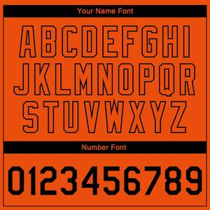 Bomber personnalisé noir et orange à motif 3D veste Varsity Letterman coupe-vent veste universitaire vintage pour hommes - Product Image 4