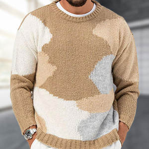 Pull en tricot pour homme, à porter régulièrement, avec intérieur doux pour un confort par temps froid, pull d'hiver élégant pour homme - Product Image 3