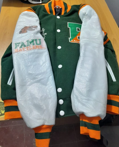 Florida A & M University Vintage lana seda bordado Lettermen Varsity chaqueta invierno impermeable Reversible botón Decoración - Product Image 2