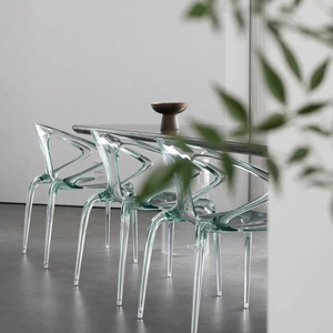 Moderno e minimalista in resina trasparente schienale sedia per Hotel Lobby Lounge acrilico sgabello da Bar per sala da pranzo e mobili per la casa - Product Image 4