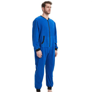 Pijamas sólidos para hombres Onesies con capucha con cremallera y bolsillos Ropa de dormir de manga larga Ropa de Casa informal Ropa de dormir Mono - Product Image 5
