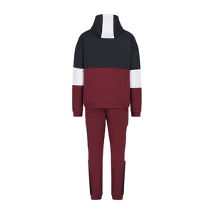 Conjunto deportivo de dos piezas de forro polar con bloques de color de última moda para hombre, ropa deportiva cálida para invierno - Product Image 2