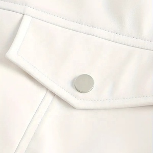 2026 New Arrival Customized Color Genuine Leather Eco-Friendly Bomber <b>Jacket</b> <b>Star</b> Appliques Stand Collar Zipper Closure Street - Product Image 4